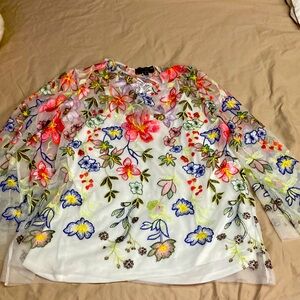 Marc Bower Unlimited polyester embroidery blouse with white camisole